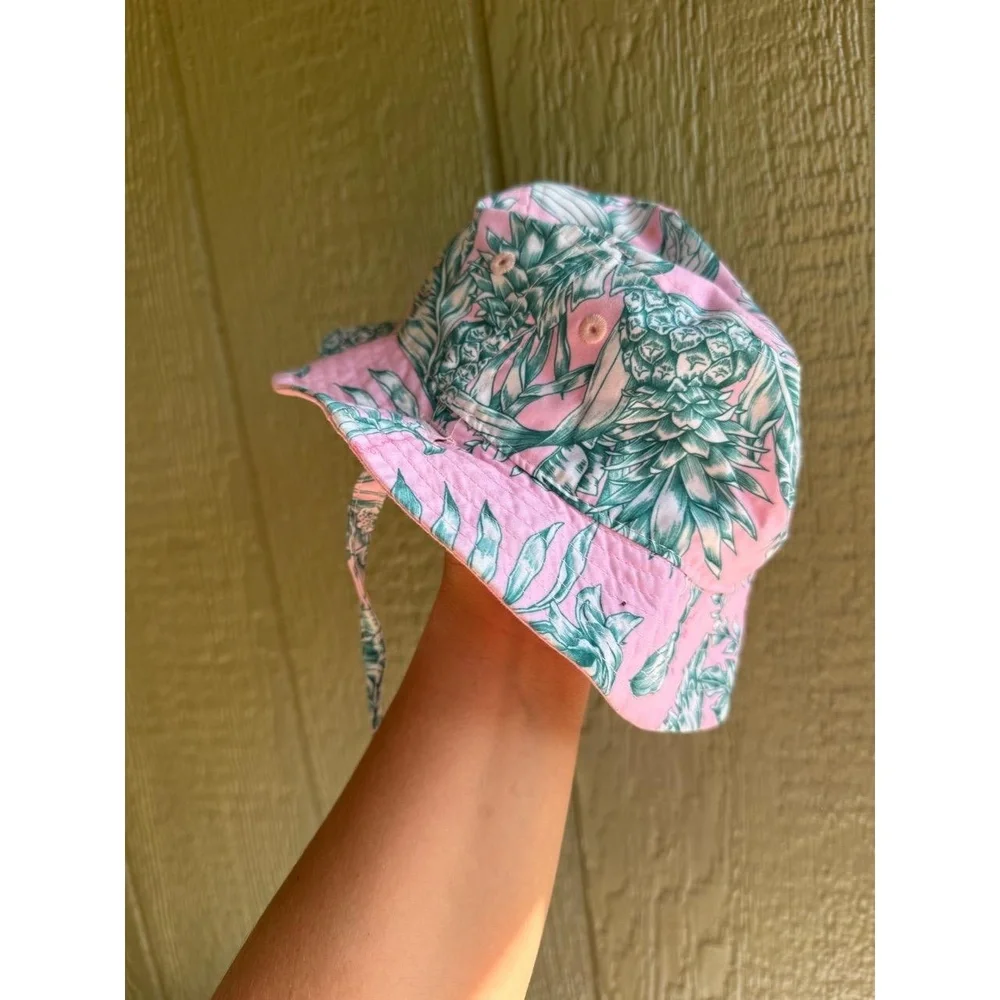 Millymook Baby‎ Girls Pink Tropical Print Bucket Hat 51cm Sun Protection